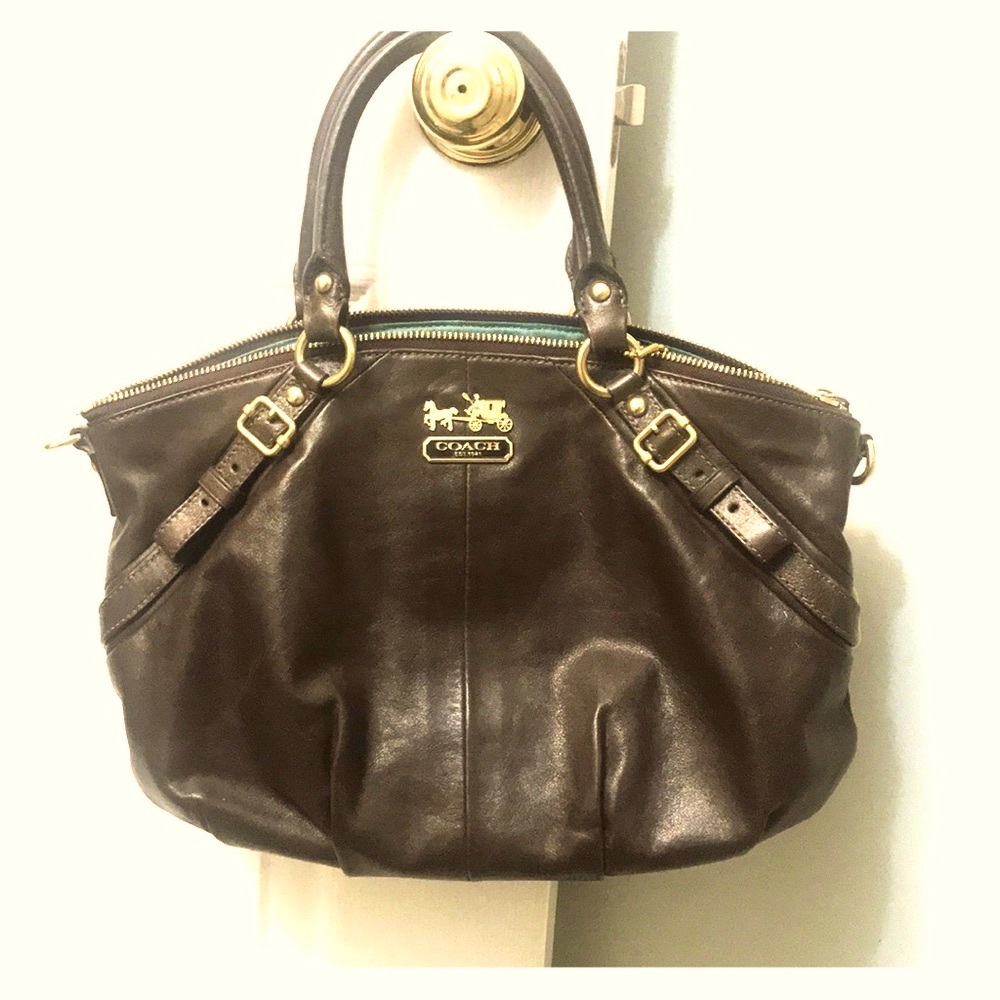 Coach purse brown with Gold
